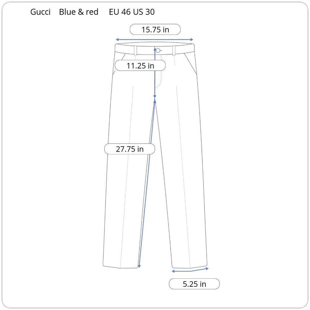 New Gucci Men's 46 US 30 x 28" Blue Side Stripe Technical Equestrian Riding Pant - Picture 3 of 16